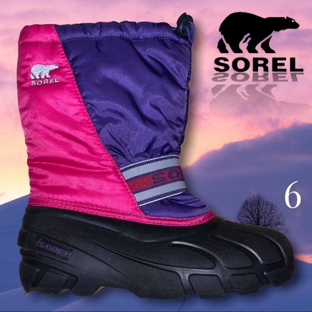 Sorel Women Boots Sz 6 Pink and Purple Waterproof